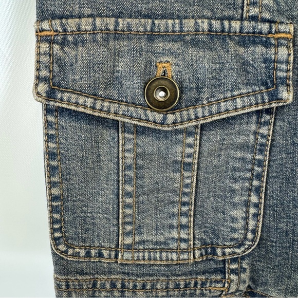 Vintage denim tailored blazer w stretch y2k Nordstrom classiques entier M Petite - Picture 3 of 17